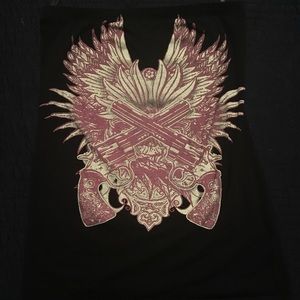 Purple pistols strapless top